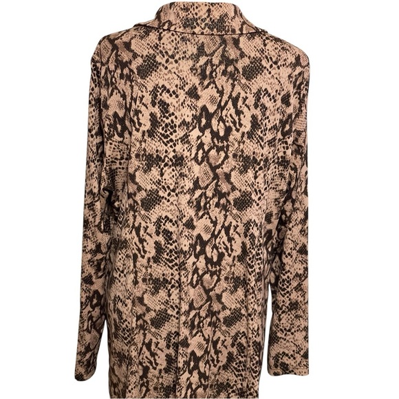Simonton Says Snakeskin Brown Metalic Tunic Top SZ XL - Picture 7 of 11